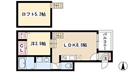 セゾンノーベル 1LDKの間取図画像