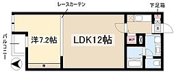 アソシエ東別院 1Kの間取図画像