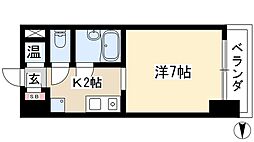 第7フクマルビル 1Kの間取図画像