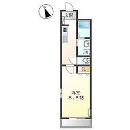 サンライト杏 1Kの間取図画像
