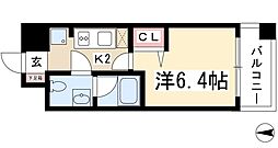 レジディア久屋大通 1Kの間取図画像