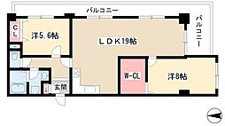 新栄グリーンハイツ 2SLDKの間取図画像