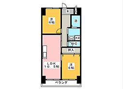 ハイツ西郊第一明輝ビル 1LDKの間取図画像