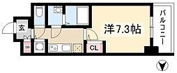 エスリード上前津テルツェ 1Kの間取図画像