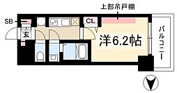 プレリス花の木オルディア 1Kの間取図画像