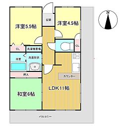 イトーピア六番町マンション 3LDKの間取図画像