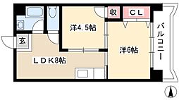 第3宮地マンション記念橋第三ミヤチビルディング 2LDKの間取図画像