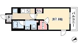 フレールコート東別院 1Kの間取図画像