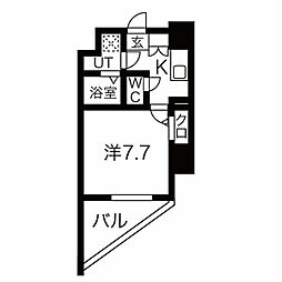 エスリード泉プレステージ 1Kの間取図画像