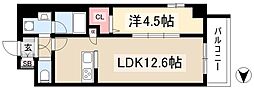 カメリア丸の内 1LDKの間取図画像