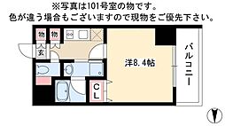 グランルージュ栄2 1Kの間取図画像