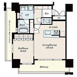 ローレルタワー名古屋栄 1LDKの間取図画像