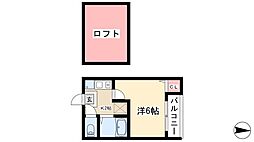 シェーネスハイム黒門 1Kの間取図画像