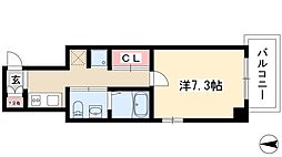 ライブコート千種 1Kの間取図画像