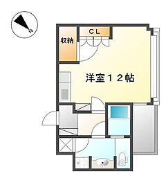 千種タワーヒルズ ワンルームの間取図画像