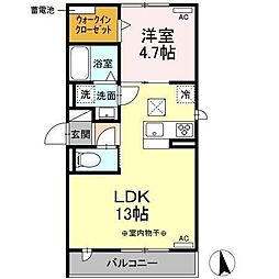 GRANDD-ROOM御器所 1LDKの間取図画像