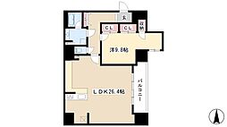 Blancasa久屋大通 1LDKの間取図画像