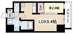 プレサンス鶴舞パークグラッド 1LDKの間取図画像