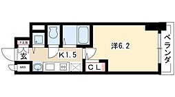 プレサンスSAKAE白川公園2 1Kの間取図画像