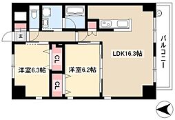 リンパクマンション 2LDKの間取図画像