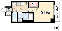 アステリ鶴舞テーセラ 1Kの間取図画像