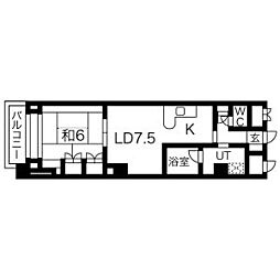 錦ハーモニー 1LDKの間取図画像