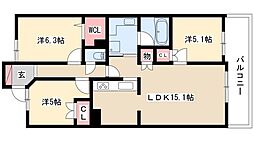 レジディア泉 3LDKの間取図画像