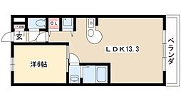 ニッセイディーセント金山 1LDKの間取図画像