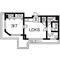 J-residenceSAKAE 1LDKの間取図画像