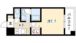 レジディア久屋大通 1Kの間取図画像