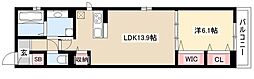 エトワール桜山2 1LDKの間取図画像
