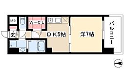 プレサンスジェネ栄 1DKの間取図画像