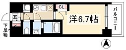プレサンス名古屋STATIONルミアス 1Kの間取図画像