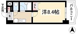 現代ハウス新栄 1Kの間取図画像