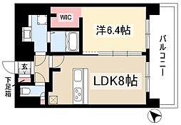 プレサンス名古屋STATIONビジュ 1LDKの間取図画像