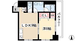 オーシャンハイツ栄 1LDKの間取図画像