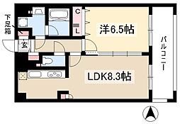 プレサンス桜通り葵 1LDKの間取図画像
