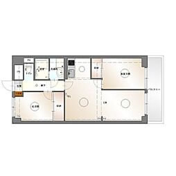 マンション森 3LDKの間取図画像