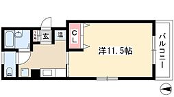 ラ.メゾンドール 1Kの間取図画像