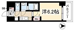 プレサンス鶴舞駅前レジス 1Kの間取図画像