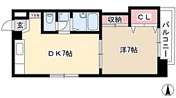 シティライフ栄 1DKの間取図画像