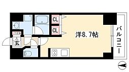 APEX名古屋栄プレミアライフ ワンルームの間取図画像