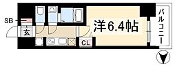 プレサンス新栄アーバンフロー 1Kの間取図画像