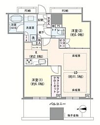 アトラスブランズタワー三河島 2LDKの間取図画像