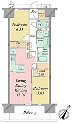 ブライトタウン浜北駅前(0503) 2SLDKの間取図画像