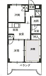 東武伊勢崎線 太田駅 徒歩25分の賃貸マンション 3階3DKの間取り