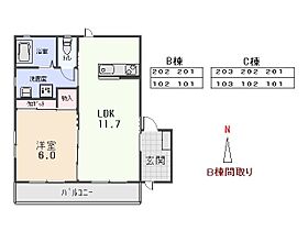 ヴィラ　ブリッツB B201 ｜ 群馬県太田市飯田町749（賃貸アパート1LDK・2階・42.67㎡） その2