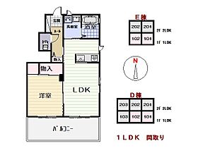 ステラ　D 101 ｜ 群馬県太田市東長岡町1567（賃貸アパート1LDK・1階・45.25㎡） その2