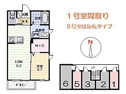 プランタン 1LDKの間取図画像