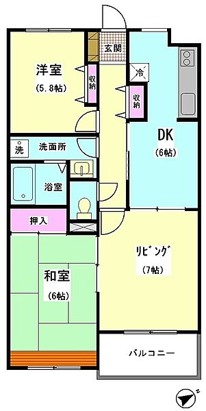 エバーグリーンコート ｜東京都大田区仲六郷４丁目(賃貸マンション2LDK・4階・63.22㎡)の写真 その2